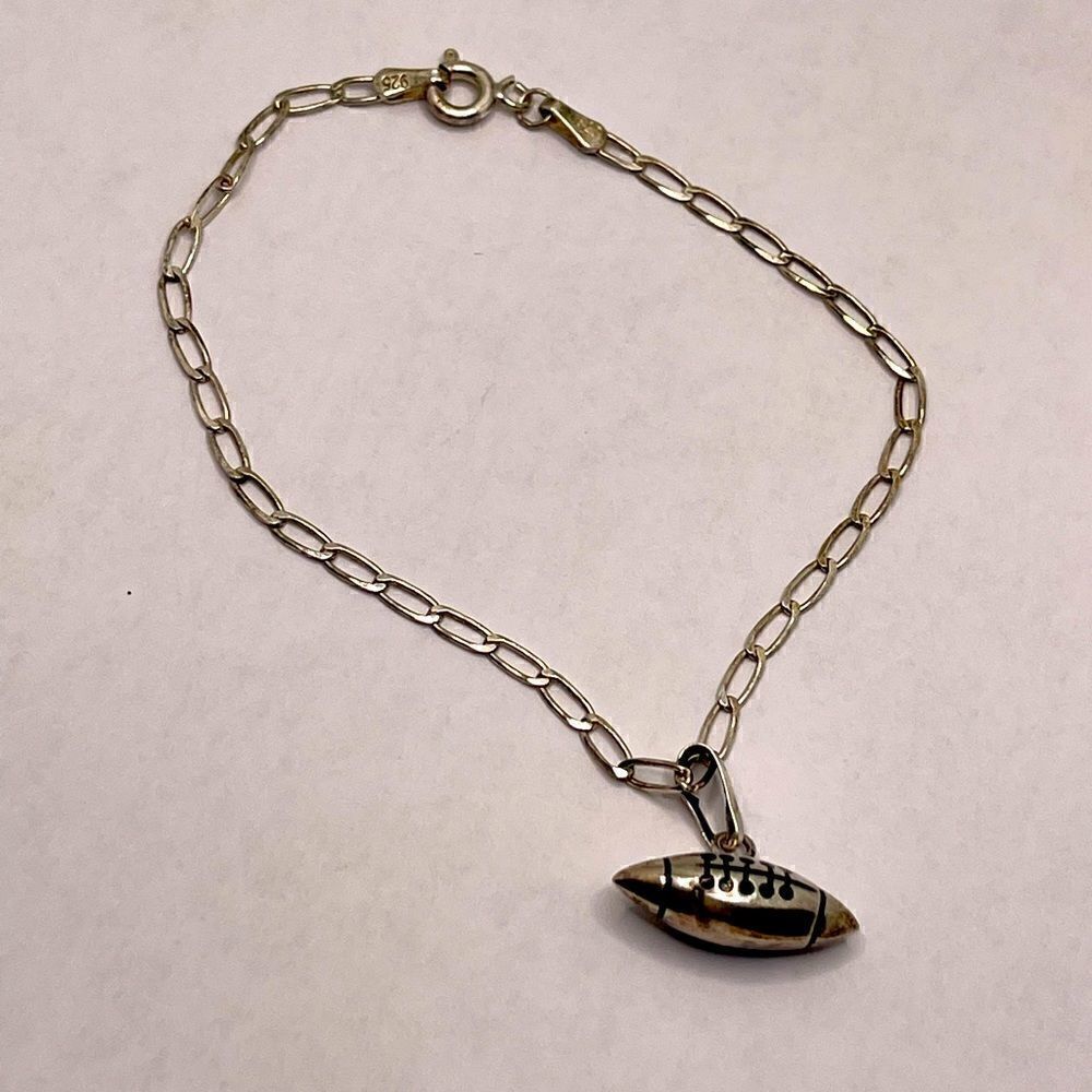 925 sterling bracelet and ball 🏈 pendant